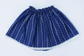 Detská suknička - modrotlač s čipkou